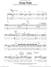 Cover icon of Crazy Train sheet music for bass solo by Ozzy Osbourne, Bob Daisley and Randy Rhoads, intermediate skill level