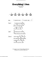Cover icon of Everything I Own sheet music for guitar (chords) by Ken Boothe and David Gates, intermediate skill level