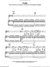 Cover icon of Politik sheet music for voice, piano or guitar by Coldplay, intermediate skill level