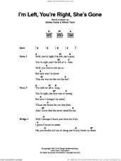 Cover icon of I'm Left, You're Right, She's Gone sheet music for guitar (chords) by Elvis Presley, Stanley Kesler and William Taylor, intermediate skill level