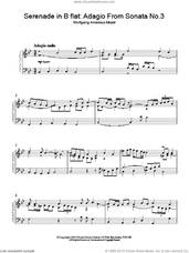 Cover icon of Serenade in B flat: Adagio From Sonata No.3 sheet music for piano solo, classical score, intermediate skill level