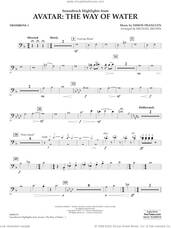 Cover icon of Soundtrack Highlights from Avatar: The Way of Water (arr. Brown) sheet music for concert band (trombone 1) by Simon Franglen and Michael Brown, intermediate skill level