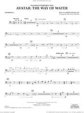 Cover icon of Soundtrack Highlights from Avatar: The Way of Water (arr. Brown) sheet music for concert band (trombone 2) by Simon Franglen and Michael Brown, intermediate skill level