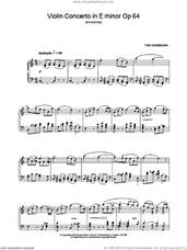 Cover icon of Violin Concerto in E minor Op 64 sheet music for piano solo by Felix Mendelssohn-Bartholdy, classical score, intermediate skill level