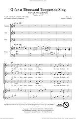 Cover icon of O For A Thousand Tongues To Sing sheet music for choir (SAB: soprano, alto, bass) by Philip Lawson, intermediate skill level