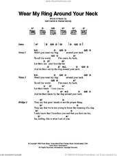 Cover icon of Wear My Ring Around Your Neck sheet music for guitar (chords) by Elvis Presley, Bert Carroll and Russell Moody, intermediate skill level