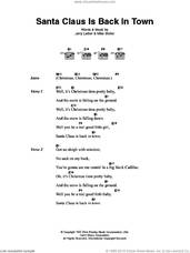 Cover icon of Santa Claus Is Back In Town sheet music for guitar (chords) by Elvis Presley, Jerry Leiber and Mike Stoller, intermediate skill level