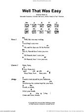 Cover icon of Well That Was Easy sheet music for guitar (chords) by Franz Ferdinand, Alexander Kapranos, Nicholas McCarthy, Paul Thomson and Robert Hardy, intermediate skill level