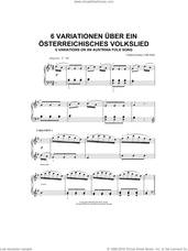 Cover icon of Six Variations On An Austrian Folk Song sheet music for piano solo by Friedrich Daniel Rudolf Kuhlau and Hans-Gunter Heumann, classical score, intermediate skill level