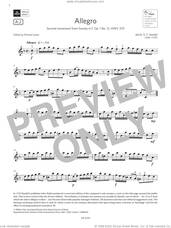 Cover icon of Allegro (Grade 5, A2, from the ABRSM Violin Syllabus from 2024) sheet music for violin solo by George Frideric Handel, classical score, intermediate skill level