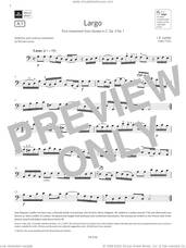 Cover icon of Largo (Grade 3, A1, from the ABRSM Cello Syllabus from 2024) sheet music for cello solo by J. B. Loeillet, classical score, intermediate skill level