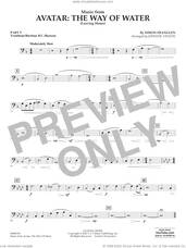 Cover icon of Music from Avatar: The Way Of Water (Leaving Home) (arr. Vinson) sheet music for concert band (trombone/bar. b.c./bsn.) by Simon Franglen and Johnnie Vinson, intermediate skill level