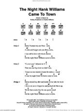 Cover icon of The Night Hank Williams Came To Town sheet music for guitar (chords) by Johnny Cash, Bobby Braddock and Charles Williams, intermediate skill level