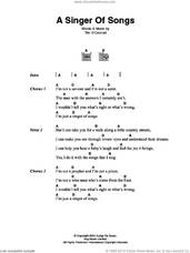 Cover icon of A Singer Of Songs sheet music for guitar (chords) by Johnny Cash, intermediate skill level