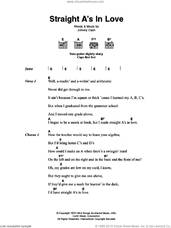 Cover icon of Straight A's In Love sheet music for guitar (chords) by Johnny Cash, intermediate skill level