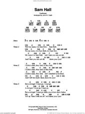 Cover icon of Sam Hall sheet music for guitar (chords) by Johnny Cash, intermediate skill level