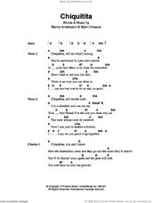 Cover icon of Chiquitita sheet music for guitar (chords) by ABBA, Benny Andersson and Bjorn Ulvaeus, intermediate skill level