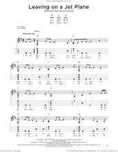 Cover icon of Leaving On A Jet Plane sheet music for dulcimer solo by John Denver and Peter, Paul & Mary, intermediate skill level