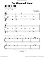 Cover icon of The Chipmunk Song sheet music for piano solo (5-fingers) by Alvin And The Chipmunks, The Chipmunks and Ross Bagdasarian, beginner piano (5-fingers)