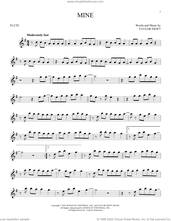 Cover icon of Mine sheet music for flute solo by Taylor Swift, intermediate skill level