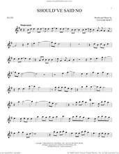 Cover icon of Should've Said No sheet music for flute solo by Taylor Swift, intermediate skill level