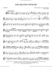 Cover icon of You Belong With Me sheet music for clarinet solo by Taylor Swift and Liz Rose, intermediate skill level