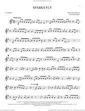 Cover icon of Sparks Fly sheet music for clarinet solo by Taylor Swift, intermediate skill level