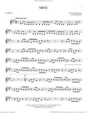 Cover icon of Mine sheet music for clarinet solo by Taylor Swift, intermediate skill level