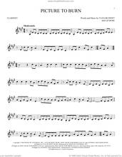 Cover icon of Picture To Burn sheet music for clarinet solo by Taylor Swift and Liz Rose, intermediate skill level