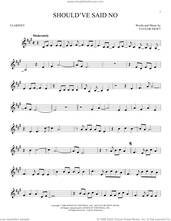 Cover icon of Should've Said No sheet music for clarinet solo by Taylor Swift, intermediate skill level