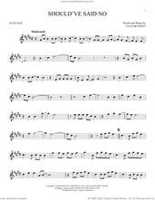 Cover icon of Should've Said No sheet music for alto saxophone solo by Taylor Swift, intermediate skill level