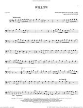 Cover icon of willow sheet music for cello solo by Taylor Swift and Aaron Dessner, intermediate skill level
