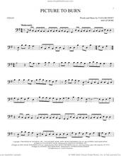 Cover icon of Picture To Burn sheet music for cello solo by Taylor Swift and Liz Rose, intermediate skill level