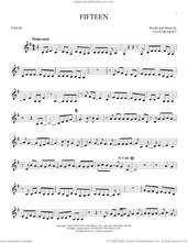 Cover icon of Fifteen sheet music for violin solo by Taylor Swift, intermediate skill level