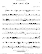Cover icon of Back To December sheet music for cello solo by Taylor Swift, intermediate skill level