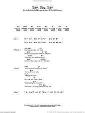 Cover icon of Say Say Say sheet music for guitar (chords) by Paul McCartney and Michael Jackson, Michael Jackson and Paul McCartney, intermediate skill level