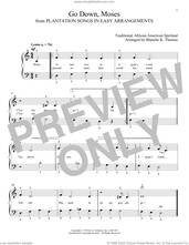 Cover icon of Go Down, Moses sheet music for piano solo , Blanche K. Thomas and Leah Claiborne, classical score, intermediate skill level
