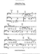 Cover icon of I Did It For You sheet music for voice, piano or guitar by Westlife, intermediate skill level