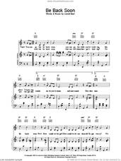 Cover icon of Be Back Soon sheet music for voice, piano or guitar by Lionel Bart, intermediate skill level