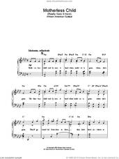 Cover icon of Motherless Child sheet music for piano solo, easy skill level