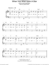 Cover icon of When You Wish Upon A Star (from Pinocchio) sheet music for piano solo by Cliff Edwards, Leigh Harline and Ned Washington, easy skill level