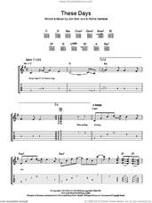 Cover icon of These Days sheet music for guitar (tablature) by Bon Jovi and Richie Sambora, intermediate skill level