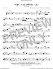 Cover icon of What Was I Made For? (from Barbie) sheet music for alto saxophone solo by Billie Eilish, intermediate skill level