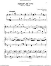 Cover icon of Italian Concerto In F Major, BWV 971 sheet music for piano solo (elementary) by Johann Sebastian Bach, Charmaine Siagian and Sonya Schumann, classical score, beginner piano (elementary)