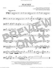 Cover icon of Peaches (from The Super Mario Bros. Movie) sheet music for cello solo by Jack Black, Aaron Horvath, Eric Osmond, John Spiker and Michael Jelenic, intermediate skill level