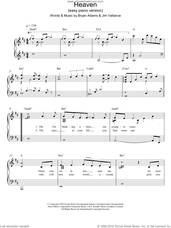 Cover icon of Heaven sheet music for piano solo by DJ Sammy and Bryan Adams, easy skill level