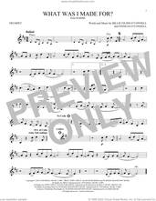 Cover icon of What Was I Made For? (from Barbie) sheet music for trumpet solo by Billie Eilish, intermediate skill level
