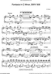 Cover icon of Fantasia in C Minor, BWV 906 sheet music for piano solo by Johann Sebastian Bach, classical score, intermediate skill level