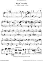 Cover icon of Italian Concerto (1st movement: Allegro animato) sheet music for piano solo by Johann Sebastian Bach, classical score, intermediate skill level