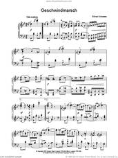Cover icon of Geschwindmarsch sheet music for piano solo by Robert Schumann, classical score, intermediate skill level